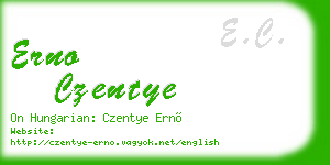 erno czentye business card